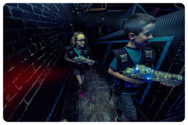 Family and friends at Laser Tag